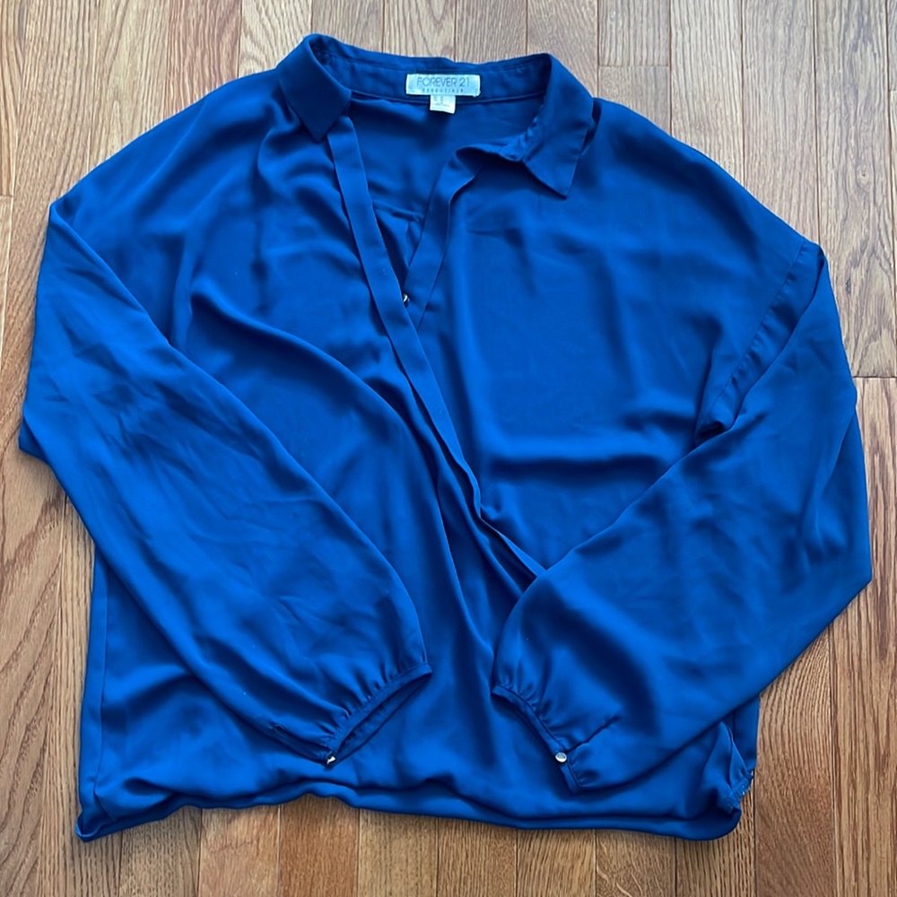 Navy Chiffon Blouse